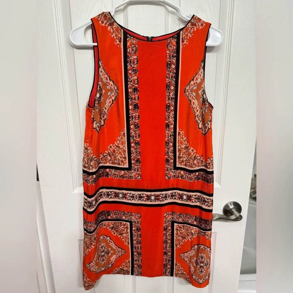 Anthropologie Orange Sheath
Mini Dress Sleeveless Crew Neck 4P - Picture 2 of 7